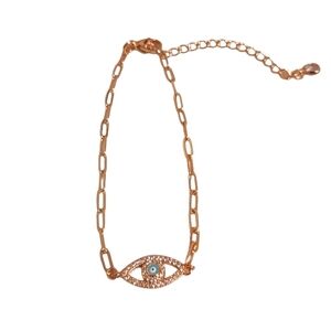 NEW ELEGANT GOLD - BABY BLUE EVIL EYE BRACELET